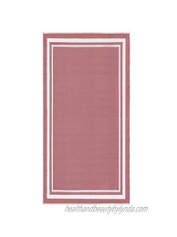Evolur Home Nursery Rug 55"x31.5" in Rose Pink with White Border
