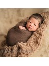 M&G House Newborn Wrap Baby Photography Wool Wrap Baby Photo Props Baskets Filler RugLight Tan
