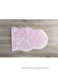 Machine Washable Faux Sheepskin Cotton Candy Pink Rug 2' x 3' Soft and Silky Perfect for Baby's Room Nursery playroom Pelt Small Cotton Candy Pink
