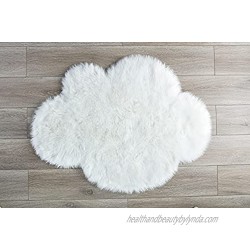 Machine Washable Faux Sheepskin White Cloud Area Rug 32" x 44" Soft and Silky Perfect for Baby's Room Nursery playroom 2' 7" x 3' 7" White Cloud