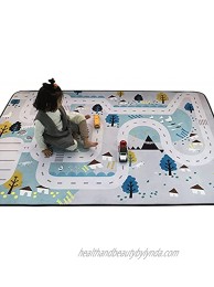 Play Mat for Baby Grey Area Rug Foam Play Mat Living Room Floor Mats Baby Crawling Mats Climbing Pad Nursery Rug Carpet Village 59 by 79 Inches