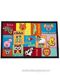 Playmat Play Rug Educational Area Rug for Kids Babt Toddler Juvenile 31.5x48" Perfect Carpet for Children Bedroom Playroom Nursery room and Game room-Animal Sounds
