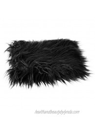 PRETYZOOM 24x 20 Black Faux Fur Blanket Newborn DIY Photo Props Soft Fur Quilt Photographic Mat
