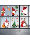AUSTUFF 10 Sheets 303pcs Christmas Window Clings Christmas Window Decals Stickers Cute Christmas Window Decorations Xmas Santa Snowflake Window Decor