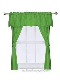 Baby Doll Bedding Solid 5-Piece Window Valance Curtain Set Green Apple