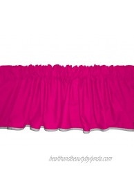 Baby Doll Bedding Solid Two Tone Window Valance Hot Pink Grey