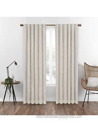 ECLIPSE ABZ Nora Geo Rod Pocket Curtains for Bedroom Single Panel 50" x 95" Linen