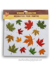 Greenbrier Autumn Fall Themed Window Sticker Set Puffy Leaves 14 Piece