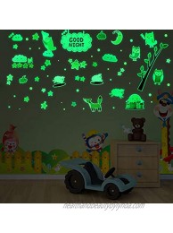 Konsait Glow in The Dark Stars for Ceiling 566PCS Adhesive Wall Stickers Including Glow Stars Moon Owl,Glowing Stars for Ceiling and Wall Decals,Perfect for Kids Bedroom and Kids Birthday Gift