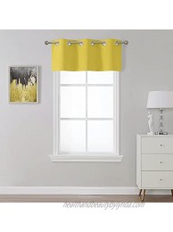 SeeGlee Grommet Small Valance for Nursery,Thermal Insulated Light Reducing Drapes for Baby's BedroomYellow,36 W by 16 L,1 Panel