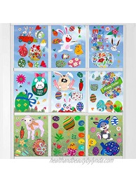 Unves Easter Window Clings Bunny Easter Egg Window Clings Decorations for Kids Easter Window Stickers for Glass Windows Home Office Kids School Party Decals Supplies9 Sheets