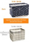 6 Pcs Storage Basket Foldable Cube Fabric Bins Square Mini Box Receive Organizer Rectangle Canvas with Handles for Nursery Home Office Kids Toys Books Small 11x8x6.3 inch Navy