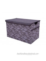 Bacati Clouds in The City Storage Toy Chest White Grey