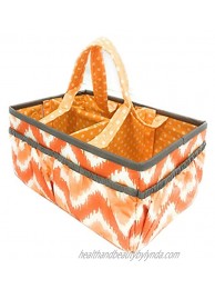 Bacati Mix and Match Unisex Nursery Fabric Storage Caddy with Handles Orange