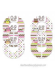 C195 Baby Girl Nursery Closet Clothing Size Dividers Owl Set of 6 Fits 1.25 Inch Rod