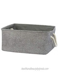 uxcell Fabric Storage Basket with Dual Handles Collapsible Storage Bins for Toys Laundry Clothes Storage Home Organizer for Bedroom Office Closet Gray Small