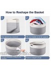 Zilink XXX-Large Cotton Rope Baskets for Storage 21.7" x 21.7" x 13.8" Blanket Basket for Living Room Decorative Large Woven Basket with Carry Handles Grey White