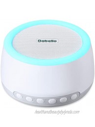 Babelio White Noise Machine with Night Light Portable Sound Machine for Baby Kids Adults Sleeping with Rechargeable Battery for 20h Cordless Use 32 Relaxation Noise Bluetooth Timer Memory Feature