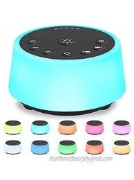 Color Noise Sound Machines with 10 Colors Night Light 25 Soothing Sounds and Sleep White Noise Machine 32 Volume Levels 5 Timers Adjustable Brightness Memory Function for Adults Kids Baby Black