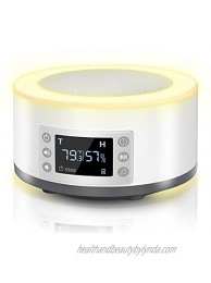 JKZ White Noise Machine for Sleeping Baby with Night Light Sleep Sound Machine for Adults with 48 Soothing Sounds 3 Timer Noise Maker with Memory Function LED Display Temperature and Humidity