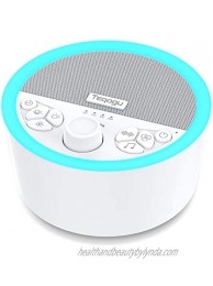 Rechargeable White Noise Machine with Night Light Sound Machine with 29 HiFi Soothing Sounds 8-Color Night Light Built-in Battery Adjustable Volume Auto-Off Timer for Baby Kids Adults Sleeping