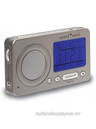 Sound Oasis S-850 Travel Sleep Sound Therapy System Silver Jet-Lag Reduction Sound with Voice Memo 18 Soothing Natural Sounds