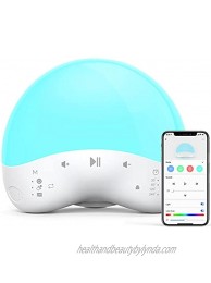 White Noise Machine with Night Light JolyWell Sound Machine for Baby Sleeping 25 Soothing Sounds Sleep Machine with APP & Voice Control Timer and Memory Function Noise Machine for Baby Adults