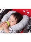 KAKIBLIN 2 in 1 Baby Head Pillow with Banana Neck Pillow for 3 Months to 1 Years Baby Travel Pillow for Stroller or Bed White Cloud