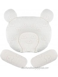 Newborn Baby Head Shaping Pillows Infant Protective Pillow Prevent Flat Head Anti Roll,Breathable Natural Latex,0-12 Months Baby Pillow（2Adjusting Column as Gifts）