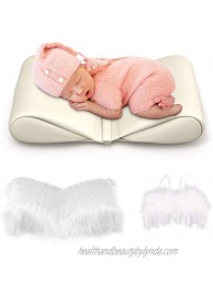 Newborn Photography Prop Baby Butterfly Posing Pillow Basket and Soft Baby Wraps Faux Fur Background Blanket and Angel Wings