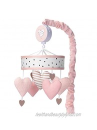Lambs & Ivy Signature Heart to Heart Pink White Musical Baby Crib Mobile