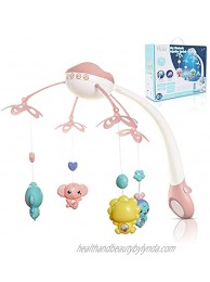 Melodi Musical Baby Crib Mobile with Hanging & Rotating Toys | Bluetooth Bassinet Mobile with Lights Music Box and Timer | Crib Hanger Toy for Newborn Babies | Rechargeable Batteries Included Pink