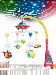 UNIH Baby Crib Mobile with Lights and Music Moon and Stars Projection for Infants