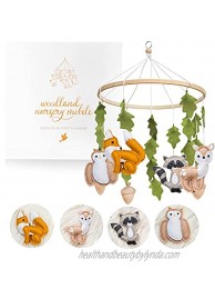 Woodland Mobile for Crib by First Landings | Baby Nursery Mobiles | Woodland Nursery Decor | Crib Mobile Baby Boys and Girls | Baby Mobile with Fox Decor | Forest Animals Woodlands Theme | Baby Gift