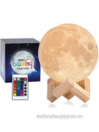 3D Moon Lamp Rechargeable Night Light,16 LED Colors Dimmable Standard 4.7in with Wooden Stand Remote & Touch Control Nursery Decor for Your Baby Birthday Gift Idea for Women