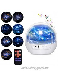Acculove Night Light Projector with Timer Music Star Night Light Projector for Kids Remote Baby Projector Lamp Rotating Kids Night Lights for Bedroom 7 Projector Films for Children Toddler Gifts