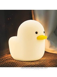 AOUNTRON Cute Duck Night Light Rechargeable Bedside Lamp with Touch Sensor Led Squishy Lamp Portable Silicone Animal Kawaii Children Room Desk Decor Birthday Gifts for Baby Kids Women Teenager