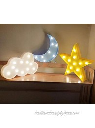 AUSAYE Decorative LED Night Lights Crescent Moon Cloud Star Lamp Sign Letters Room Decor for Baby Children Gifts