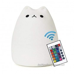 Cat Lamp NeoJoy Remote Control Silicone Kitty Night Light for Kids Toddler Baby Girls Rechargeable Cute Kawaii Nightlight
