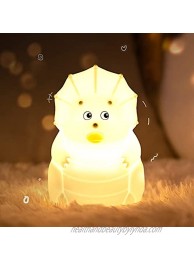 Cute Dinosaur Night Light for Kids Room BIRUI Dino Lamp with Remote Color Changing Battery for Toddler Boys Girls Baby Nursery Portable Squishy Silicon Dinosaur Gifts for Children Bedroom