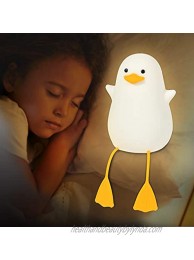 Cute Night Light for Kids Toddler Duck Silicone Nursery Baby Nightlight Kawaii Birthday Gifts for Room Decorations Teen Girls Boys Child Portable Squishy Battery Operated