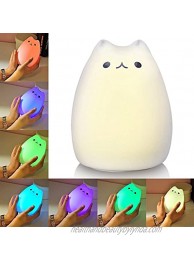 Litake Kitty Night Light Rechargeable Silicone Cute Cat Night Light for Kids Baby Children 7-Color Changing LED Cat Lamp Nursery Nightlights for Kids bedroom Celebrity Cat