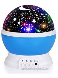 Luckkid Baby Night Light Moon Star Projector 360 Degree Rotation 4 LED Bulbs 9 Light Color Changing with USB Cable Unique Gifts for Men Women Kids Best Baby Gifts