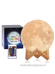 Mind-glowing 3D Moon Lamp 16 LED Colors Dimmable Rechargeable Night Light Large 5.9in with Wooden Stand Remote & Touch Control Nursery Decor for your Baby Birthday Gift Idea for Women