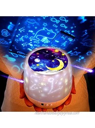 Night Light Projector for Kids 360°Rotating Star Projector Lamp for Bedroom Ceiling Wall Decorations,Ideal Gift for Baby Kids Friends-6 Sets of Film