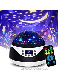 Night Lights with Music & Timer,MOKOQI Star Light Projector,Sound Machine for Baby Sleeping,Birthday Gifts for Girls Boys 1-6-12 ,Remote Control Projection Lamp Invited Colour Starry Sky to Home