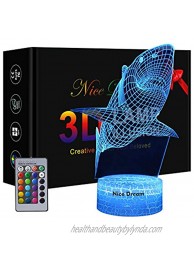 Shark 3D Optical Illusion Lamp 3D Night Light for Kids Shark Toys for Boys Gifts Boys Age 10 4 7 11 9 8 6