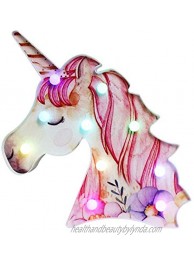 Unicorn Night Lights Painted Flower Unicorn Color Changeable Light Up Marquee Unicorn Signs LED Kids Lamps for Birthday Christmas Bedrooms Home Wall Decor Unicorn Gifts for Girls