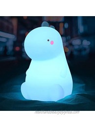 VSATEN Dinosaur Night Light for Kids Cute Color Changing Silicone Baby Night Light with Touch Sensor Portable Rechargeable LED Bedside Nursery Lamp for Toddler's Room Dinosaur Gifts for Boys Girls