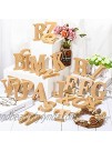 Unfinished Letters 4 inch Wooden Alphabet Letters for Table Decoration Paintable Letters Decorative Letters Standing Letters Slices Sign Board Decoration for Craft Home Party Projects N Style